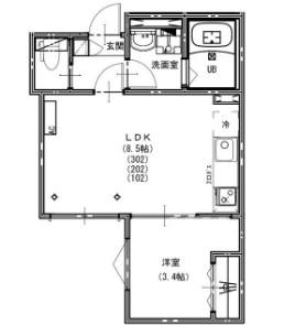 KEIAI RESIDENCE 宮原Ⅲ(1LDK/1階)の間取り写真
