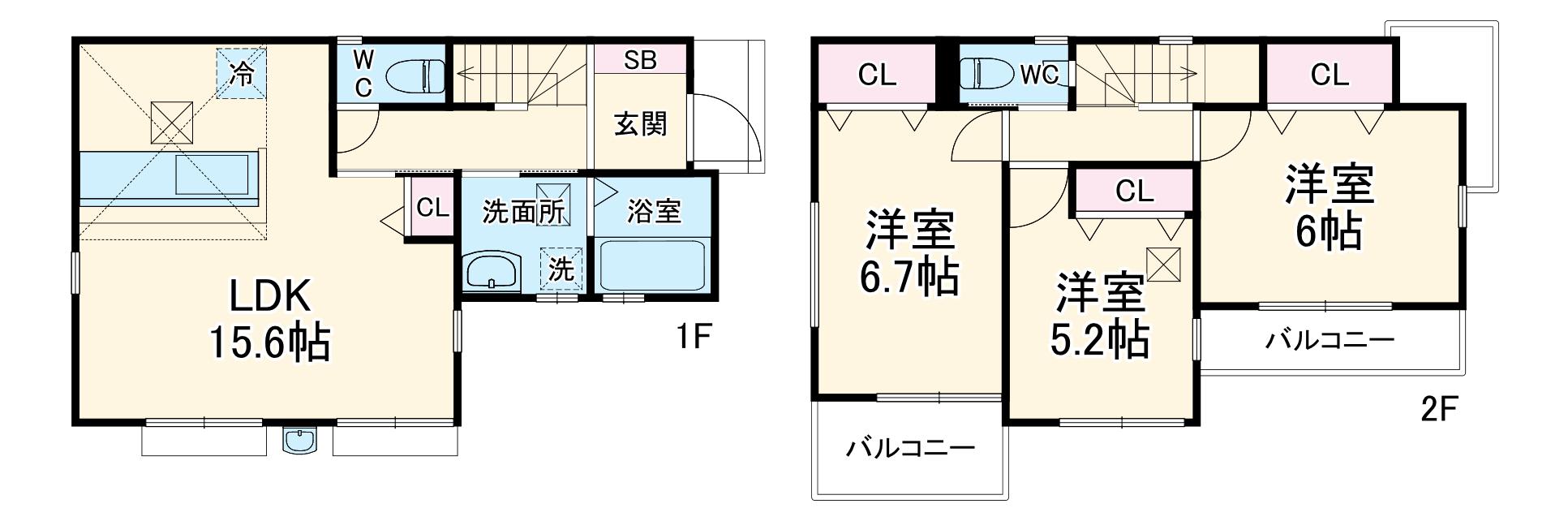 小田急電鉄江ノ島線 鶴間駅 徒歩15分 2階建 築1年(3LDK)の間取り写真