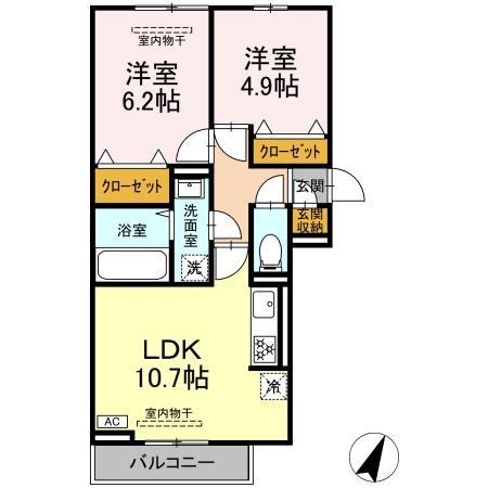 セン・ラークヒルズ(2LDK/2階)の間取り写真