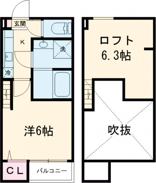 CARPE DIEM 八王子(1K/1階)の間取り写真