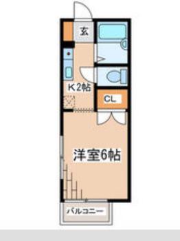 こばとハウス(1K/1階)の間取り写真