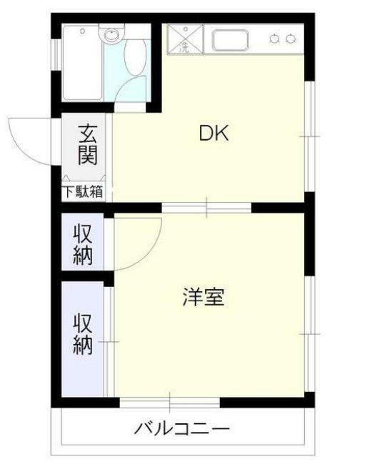 第一中野ハイツ(1DK/3階)の間取り写真