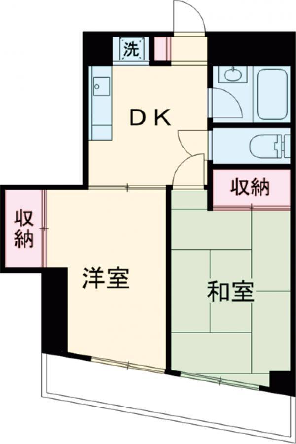 クレセントマンション富士見台(2DK/2階)の間取り写真