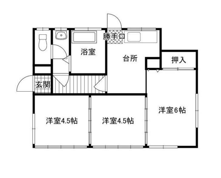 西武鉄道新宿線 狭山市駅 徒歩14分 1階建 築57年(3DK)の間取り写真