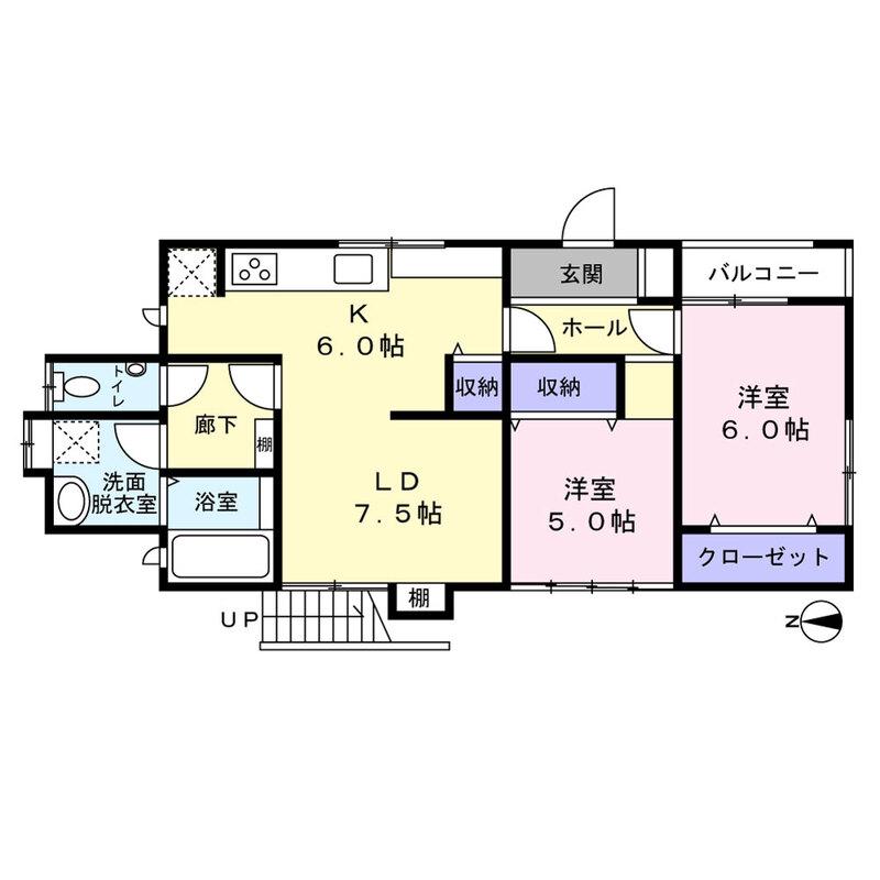 中野2丁目(2LDK/1階)の間取り写真