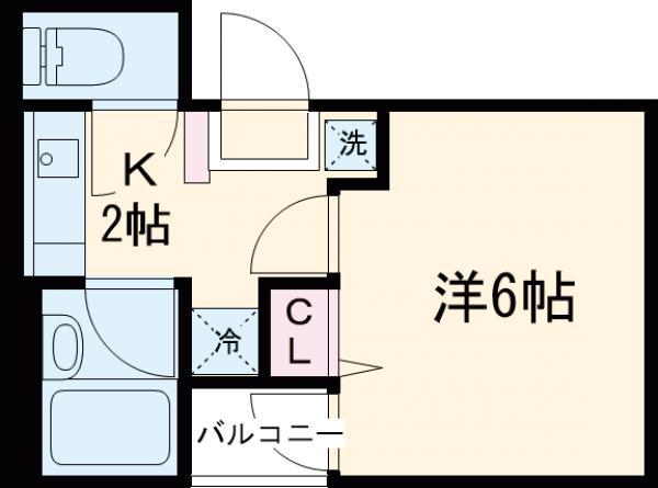 コラソンM(1K/2階)の間取り写真