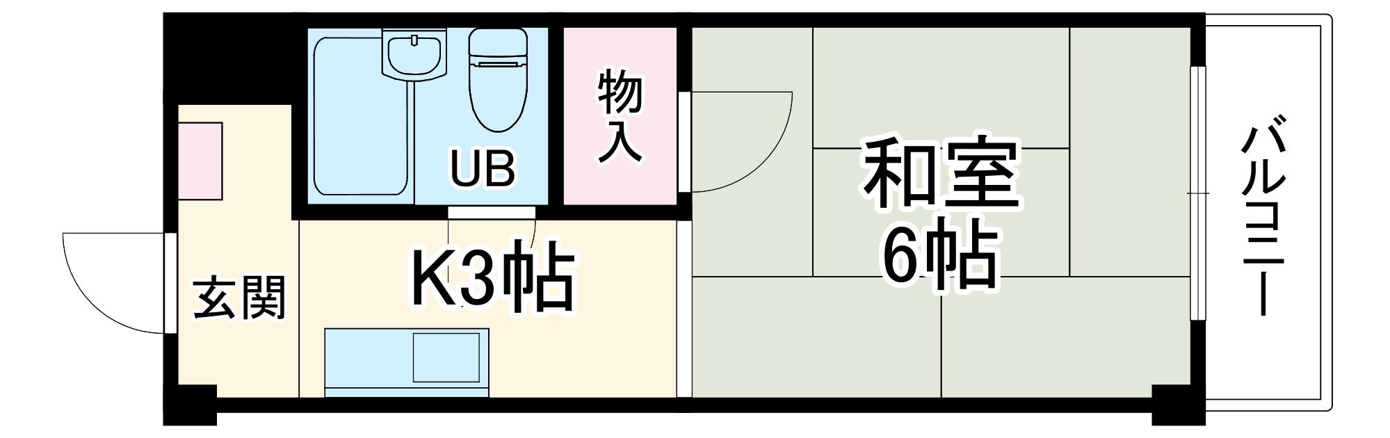 プェネリジェール西五条Ⅰ(1K/4階)の間取り写真