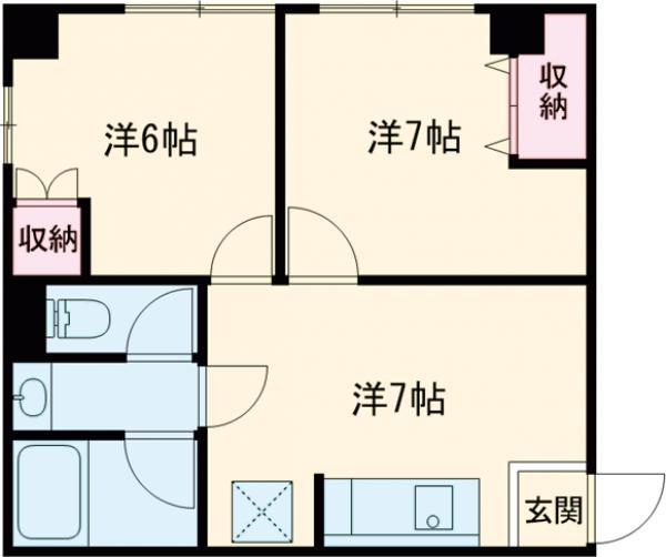 第二サンライズマンション(2DK/2階)の間取り写真
