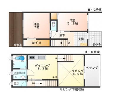 ライズエステシア(2SLDK)の間取り写真