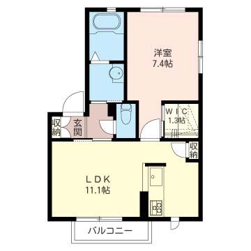 アイリスⅣ(1LDK/1階)の間取り写真