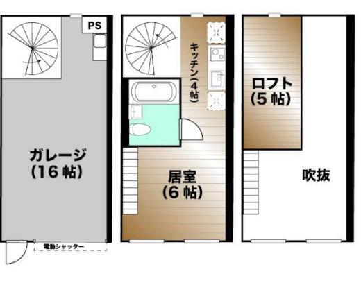 VIAX A(1K/1階)の間取り写真