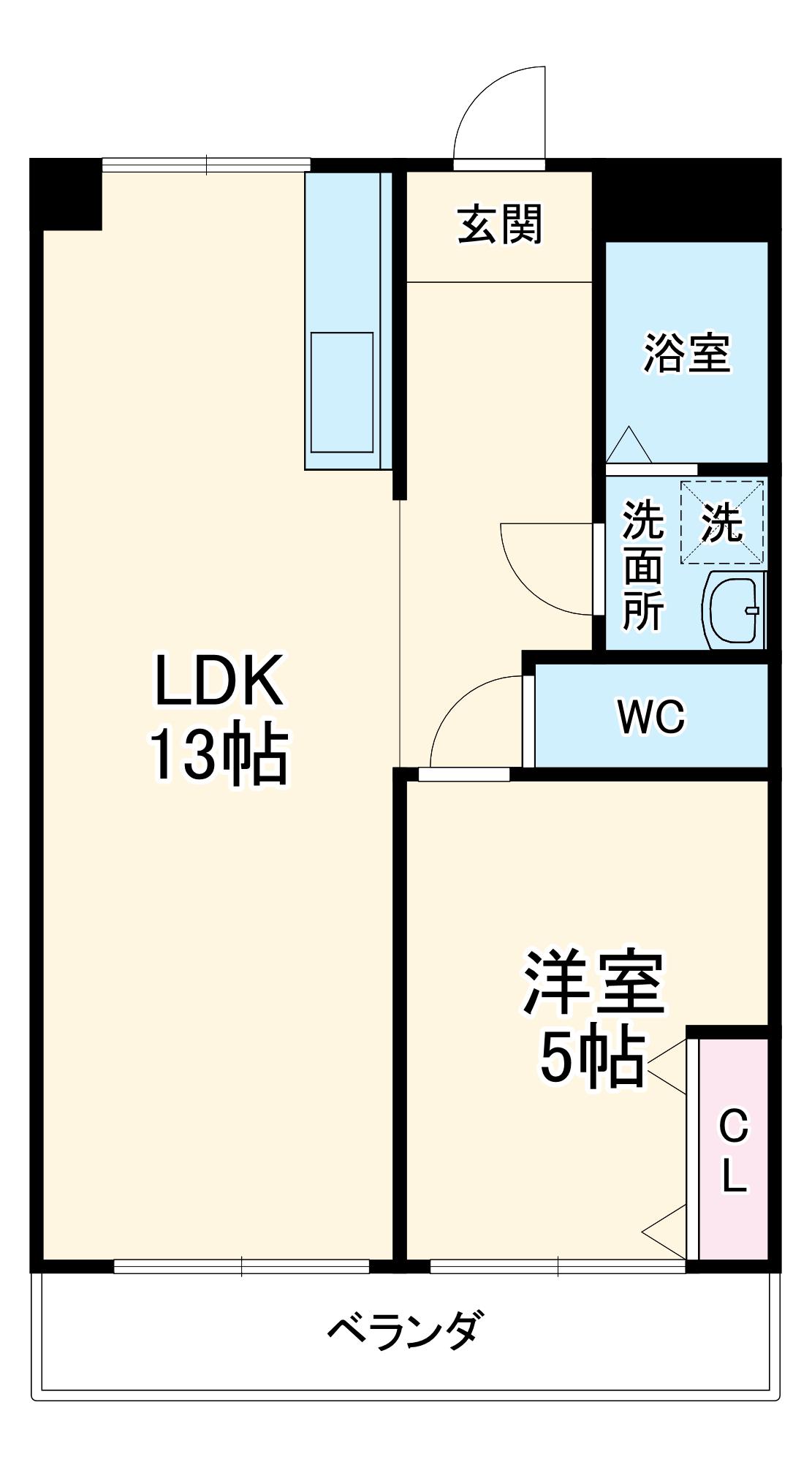 ラティーナ岐阜(1LDK/7階)の間取り写真