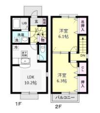 Ｉ．Ｋヒルズ(2LDK)の間取り写真