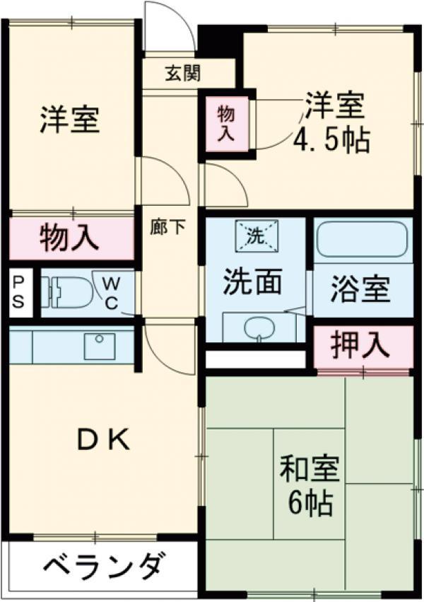 プレスティージ府中(3DK/3階)の間取り写真