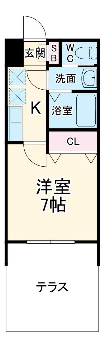 ウインズコート井口堂(1K/1階)の間取り写真