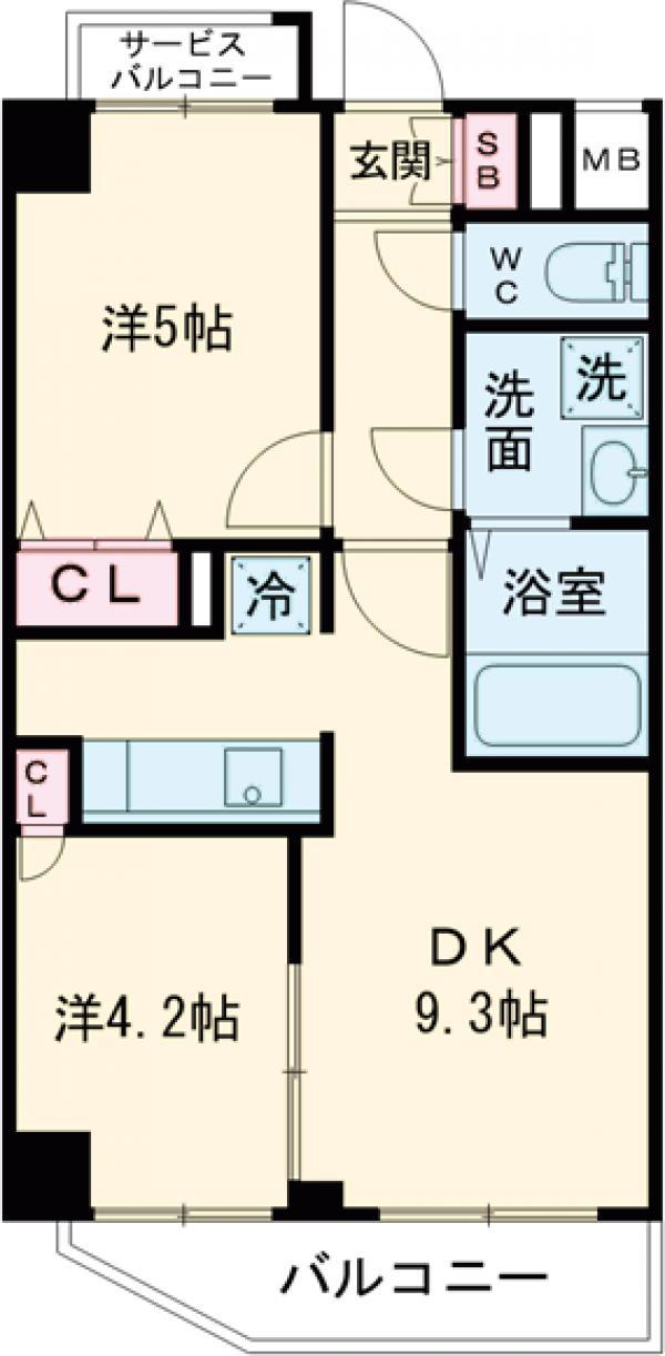 ラフィスタ墨田5丁目Ⅱ(2DK/3階)の間取り写真
