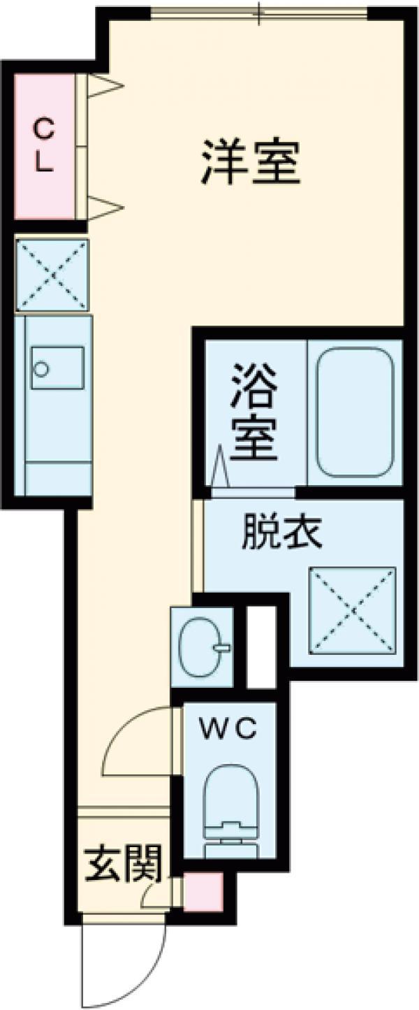ソルナクレイシア梅ヶ丘(ワンルーム/1階)の間取り写真