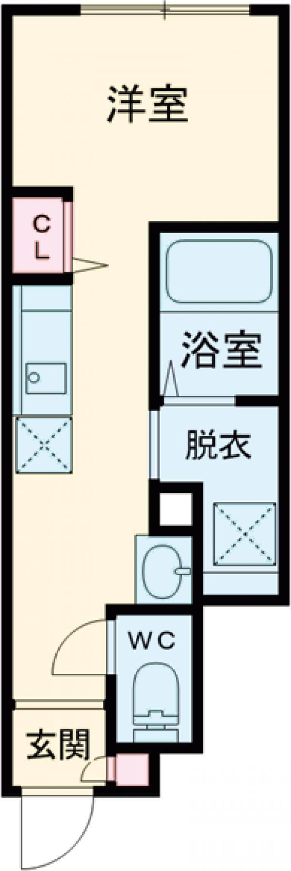 ソルナクレイシア梅ヶ丘(ワンルーム/1階)の間取り写真