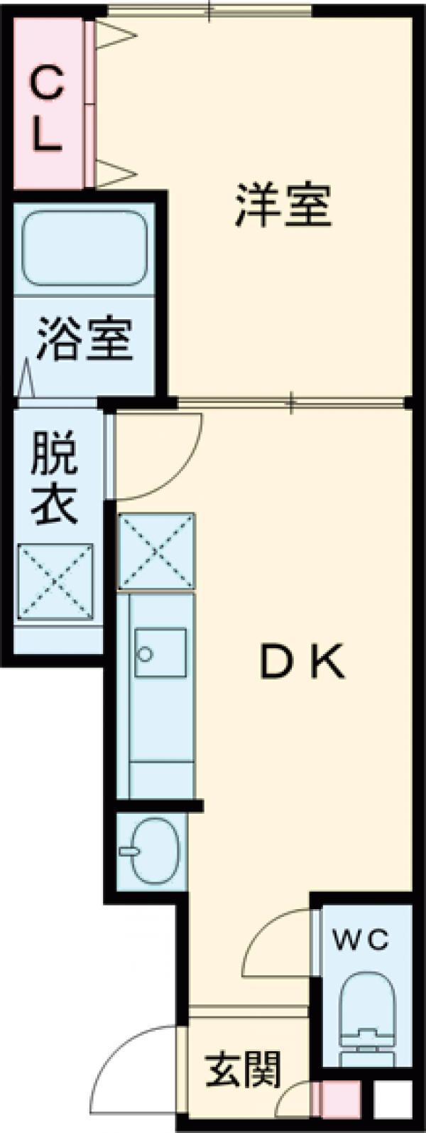 ソルナクレイシア梅ヶ丘(1DK/1階)の間取り写真