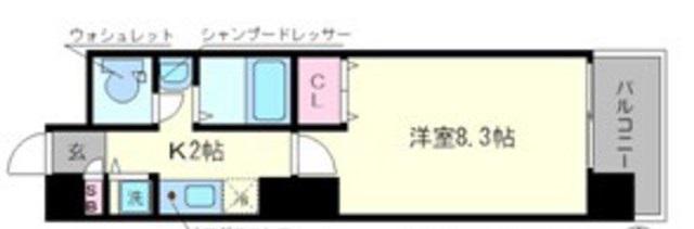 アスヴェル京都市役所前(1K/9階)の間取り写真