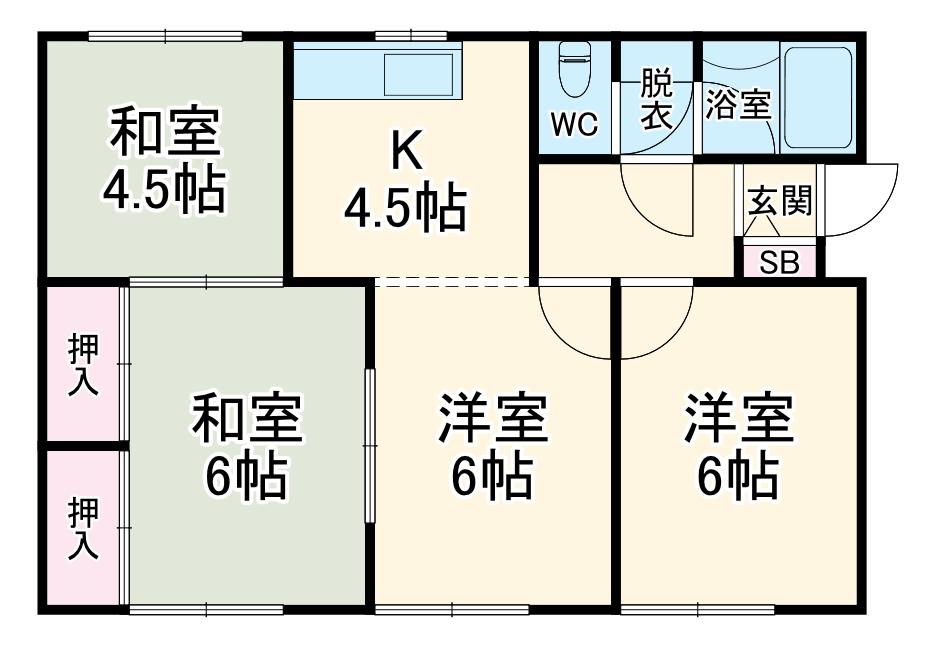 身延線 常永駅 徒歩31分 1階建 築31年(4DK)の間取り写真