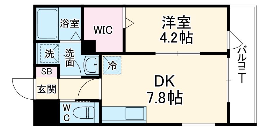 リーブルファイン奈良町Ⅱ1号棟(1DK/3階)の間取り写真