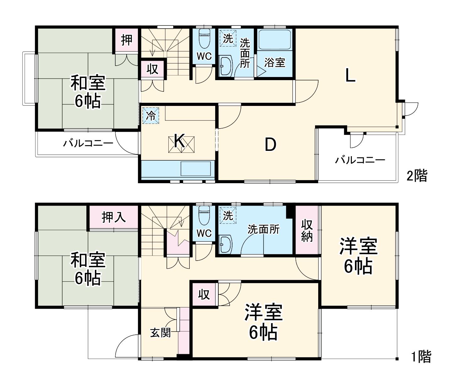 京浜東北・根岸線 大宮駅(埼玉) 徒歩29分 2階建 築37年(4LDK/1階)の間取り写真