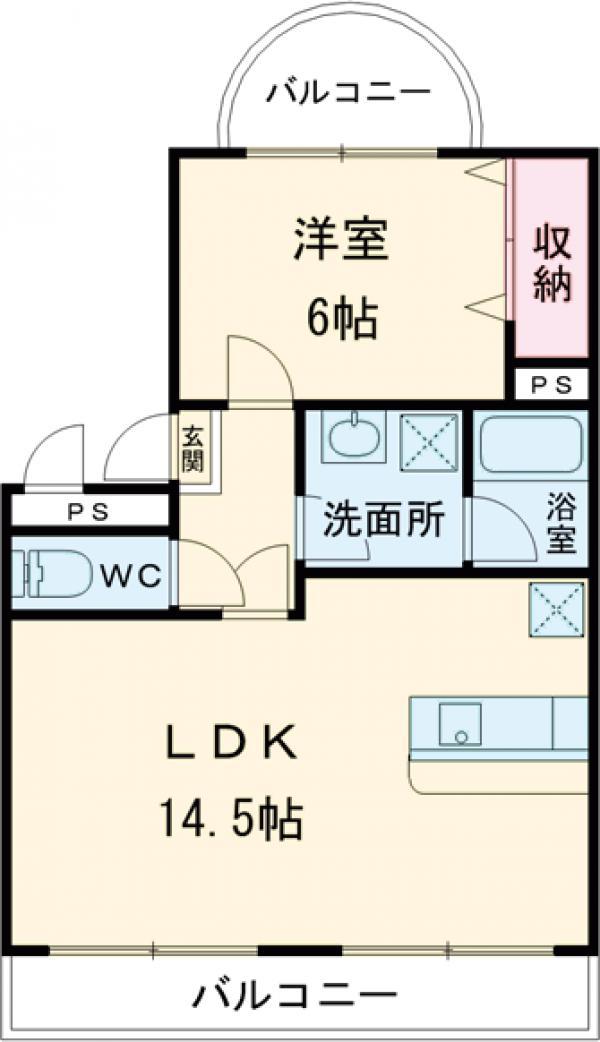 マンションクレアA(1LDK/1階)の間取り写真