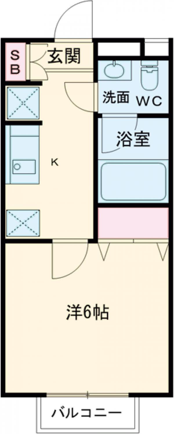 サウス GARDEN(1K/1階)の間取り写真