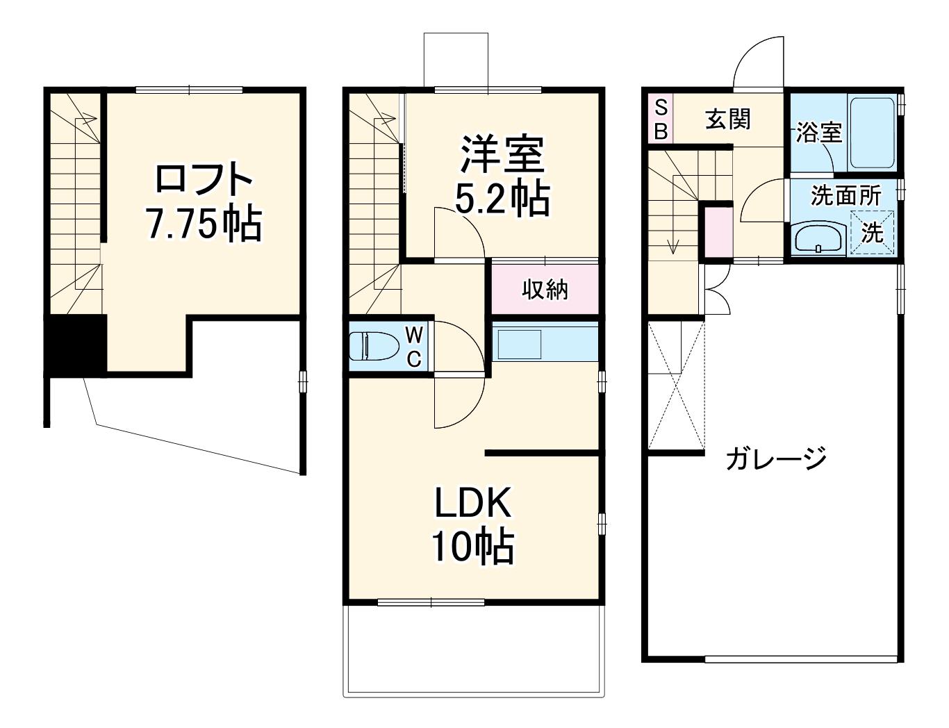 GARAGE LABO(1LDK/1階)の間取り写真
