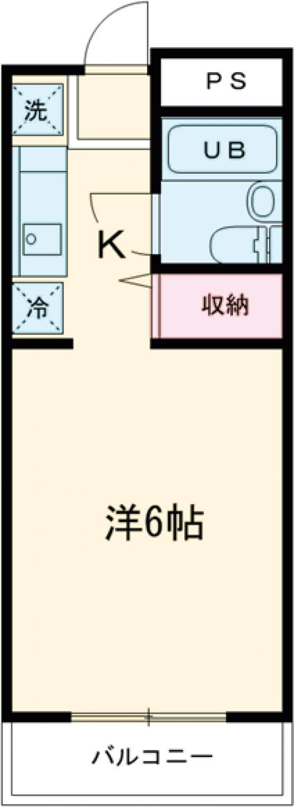 ハイツローネB(1K/2階)の間取り写真