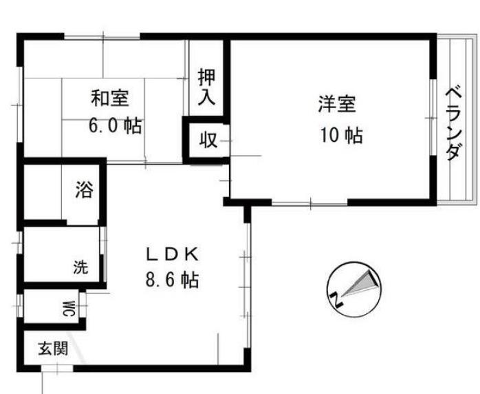 メゾンひまわり(2LDK/2階)の間取り写真
