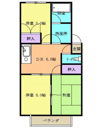 ロイヤルPARTⅢ(3DK/2階)の間取り写真