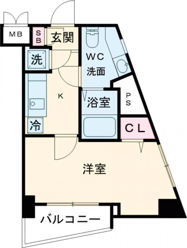 マイナビSTAY三軒茶屋ウエスト(1K/8階)の間取り写真