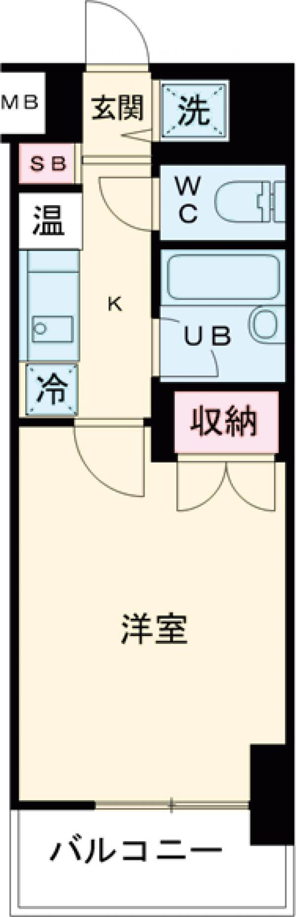 マイナビSTAYミライエ駒沢三軒茶屋(1K/5階)の間取り写真