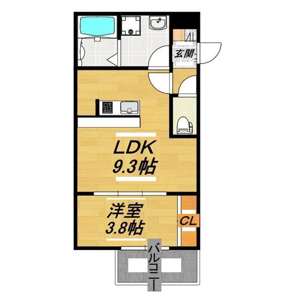 LE COCON 岩倉Ⅵ(1LDK/1階)の間取り写真