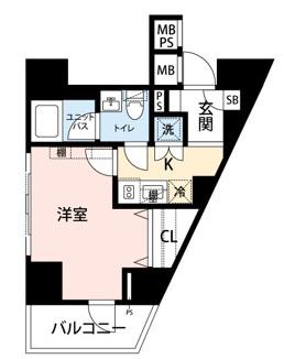 マイナビSTAY駒澤大学駅前レジデンス(1K/7階)の間取り写真