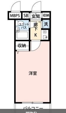 マイナビSTAYパレス三軒茶屋(1K/2階)の間取り写真