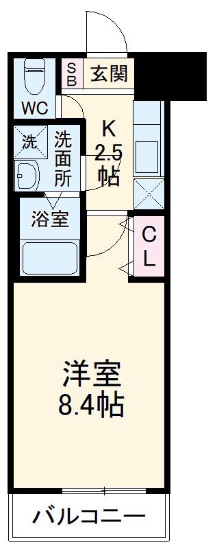 REFINADO・PISO(1K/1階)の間取り写真