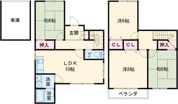 阪急電鉄京都線 長岡天神駅 徒歩9分 2階建 築30年(4LDK)の間取り写真