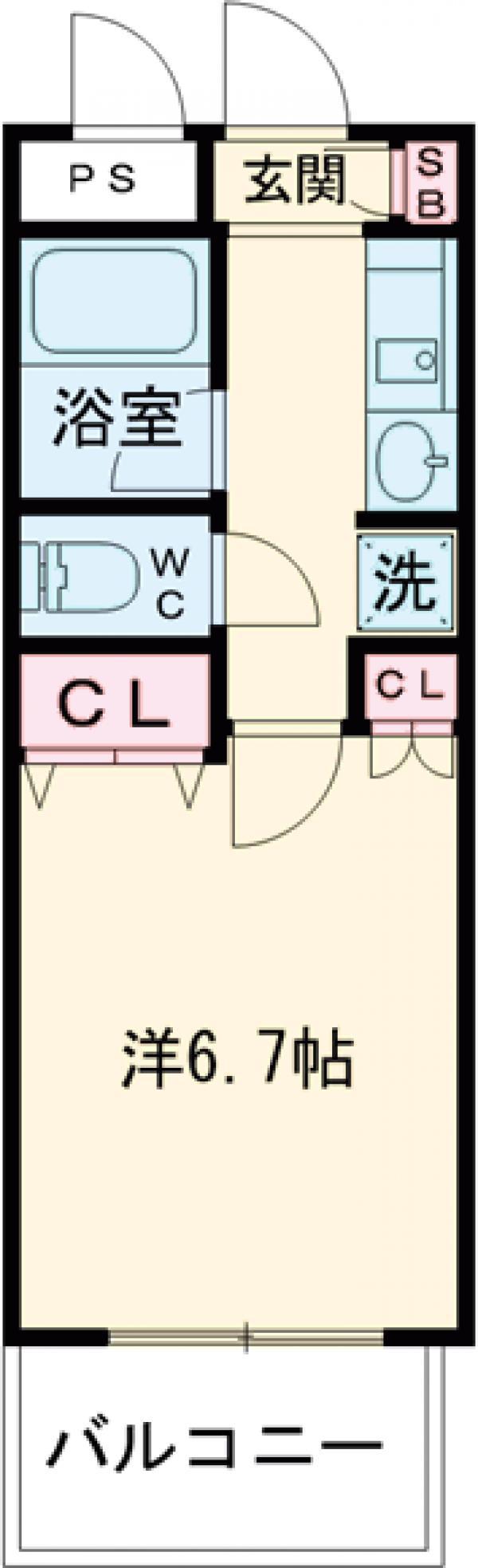 EL CLASICOⅡ(1K/2階)の間取り写真