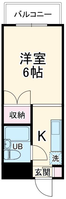 コアクレスト下新城(ワンルーム/1階)の間取り写真