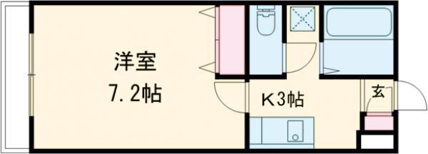 カーサコリーナ(1K/1階)の間取り写真