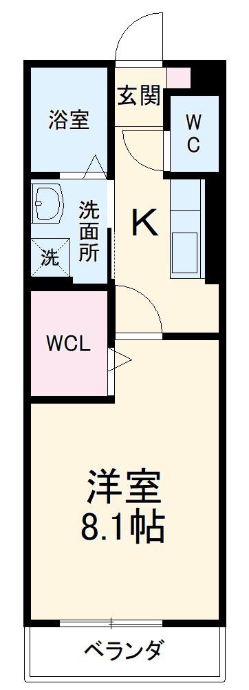 STCODA(1K/1階)の間取り写真