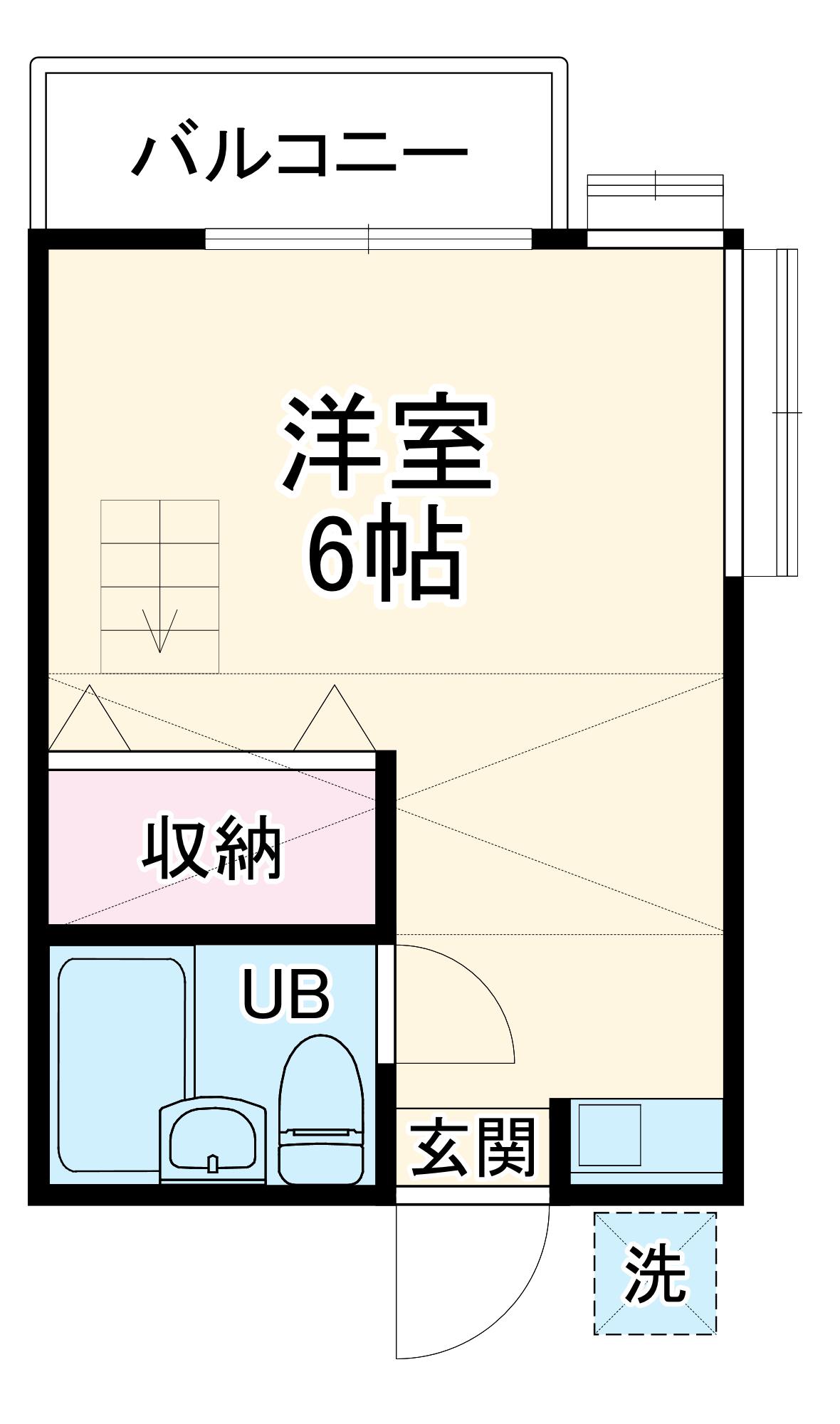 DK北習志野コーポ(1K/2階)の間取り写真