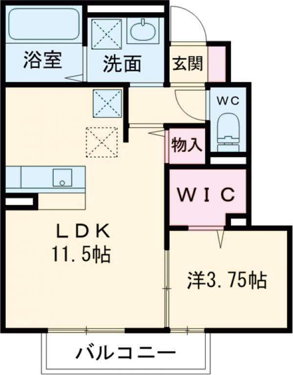 フローラ片倉(1LDK/1階)の間取り写真