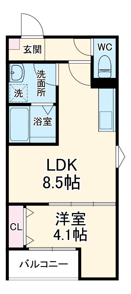LE COCON 豊田市Ⅱ(1LDK/1階)の間取り写真