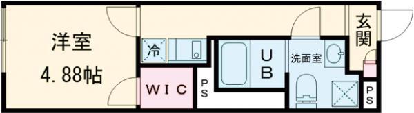 MAXIV CITY八幡山(1K/3階)の間取り写真