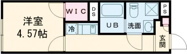 MAXIV CITY八幡山(1K/3階)の間取り写真