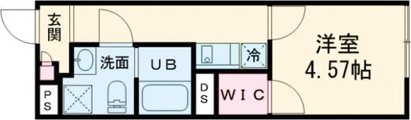 MAXIV CITY八幡山(1K/1階)の間取り写真